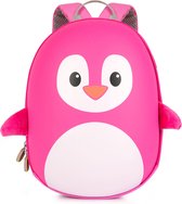 Boppi - kinderrugzak - pinguïn (roze) - lichtgewicht - comfortabel - duurzame hardcase - 4L