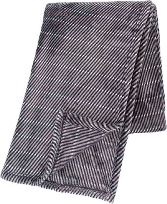 Plaid Micro flannel 130x180cm, dark stripe