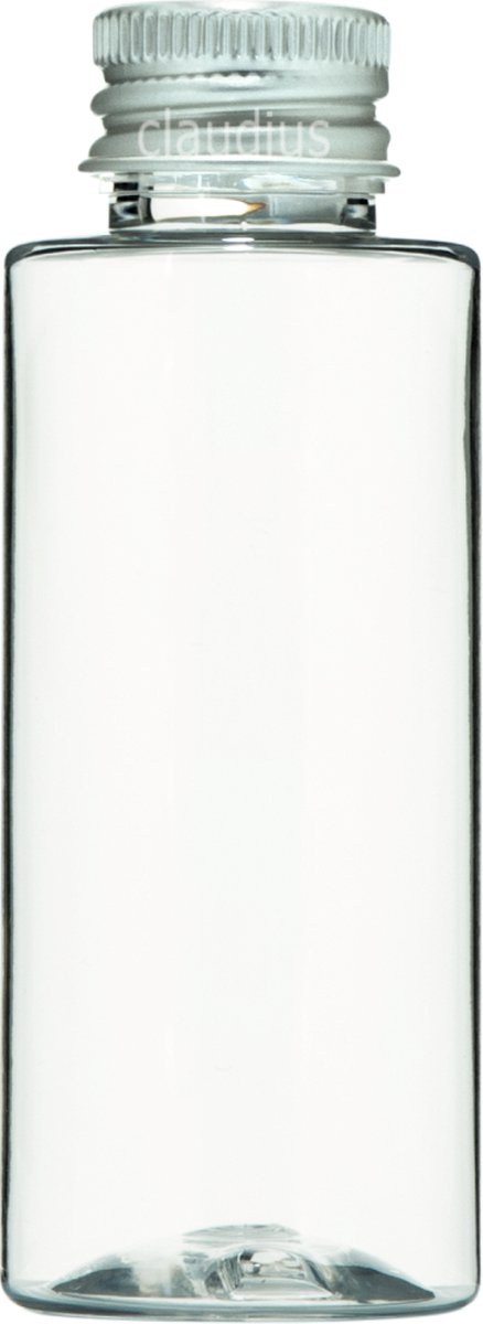 Lege Plastic Fles 50 ml PET transparant - langwerpig, met aluminium dop - set van 10 stuks - Navulbaar - Leeg