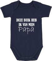 Deze buik heb ik van mijn Papa Baby Romper Blauw | Rompertje | Jongen | Vader | Kind | Dik | Geboorte | Gewicht