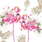 2 Pakjes papieren lunch servetten - Floral Flamingos