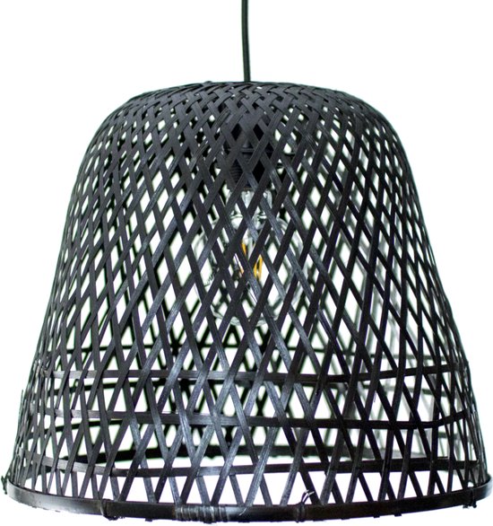 Bamboe Hanglamp - Handgemaakt - Zwart - ⌀40 cm