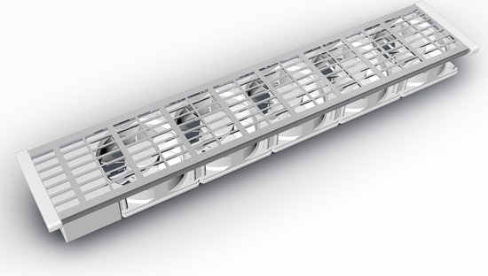 Foto: Prillo radiatorventilator 90cm radiator climatebooster wit 72mm fans 9 fans professionele radiatorventilator warmtepomp ready m r dan 20 lagere gasrekening