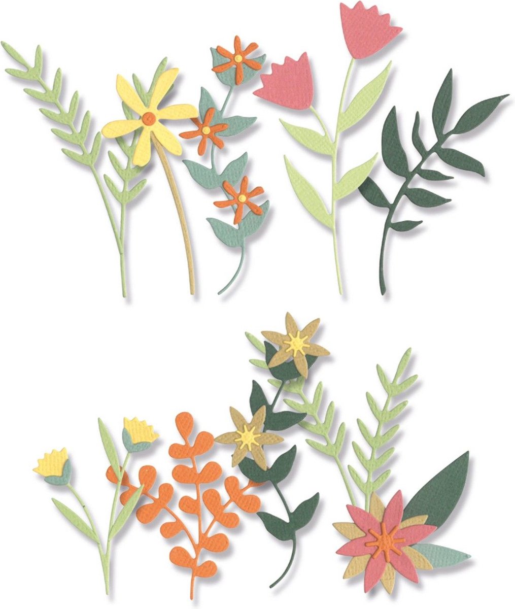 Sizzix Thinlits Die Set Boho Bouquet 16stuks