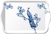 Ambiente 1 persoons tray met afbeelding van Royal Peacock, wit, blauw, pauw, koninklijke, dienblaadje