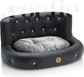 NOUVEAU - Roefie - Canapé pour chien de Luxe DIAMOND - Zwart - Eco-cuir