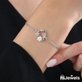 OZ Jewels Zilveren Armband met Magnoliadesign - Accessoires - Liefdessieraden - Valentijnsdag - Cadeau - Moederdag - Sieraden Dames - In mooie geschenkverpakking