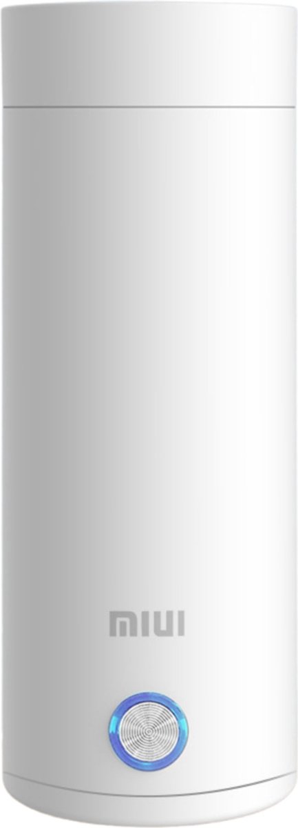 MIUI Waterkoker - Draagbare Waterkoker - 3 IN 1 - Wit - Elektrische Thermoskanbeker - Drinkfles - Waterfles - 400ML - TIP Voor Op Reis