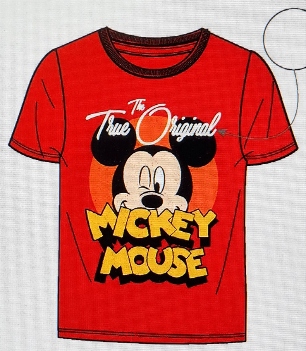 Disney Mickey Mouse T-shirt Rood Maat 116