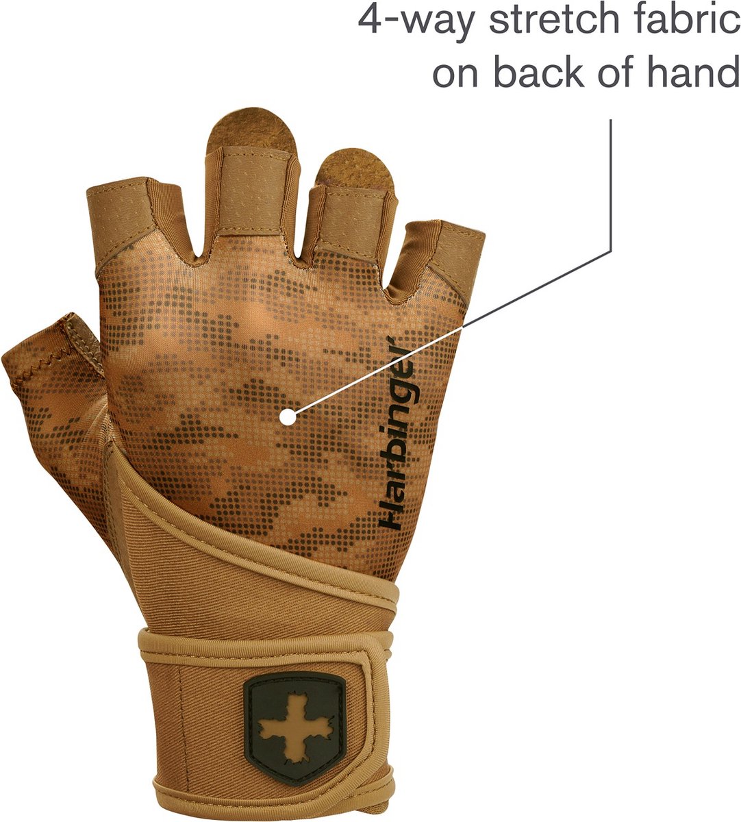 Harbinger Pro Gloves - Fitness Wrist Wraps Heren & Dames - Licht & Flexibel - XL - Unisex - Camo - Gym & Crossfit Training - Krachttraining