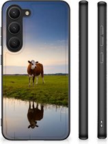 Backcase TPU Siliconen Hoesje Geschikt voor Samsung Galaxy S23 GSM Hoesje met Zwarte rand Koe
