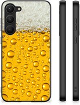 Silicone Back Cover Geschikt voor Samsung Galaxy S23 Plus Telefoonhoesje met Zwarte rand Bier