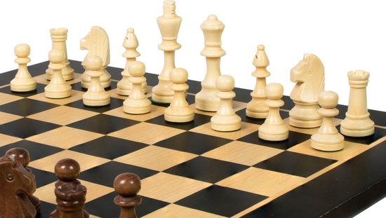 Tournament Schaakset Compleet met Schaakbord en Schaakstukken - 40x40 schaakbord en 7,8 cm koning - Staunton Schaakstukken - FIDE