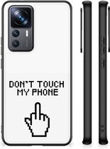 Hoesje Xiaomi 12T | 12T Pro Leuk TPU Back Case met Zwarte rand Finger Don't Touch My Phone