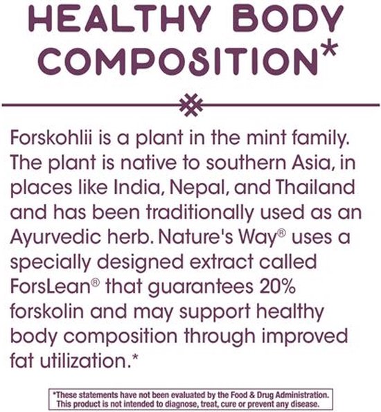 Forskohlii standardized extract 60 caps - forskoline | Nature's Way
