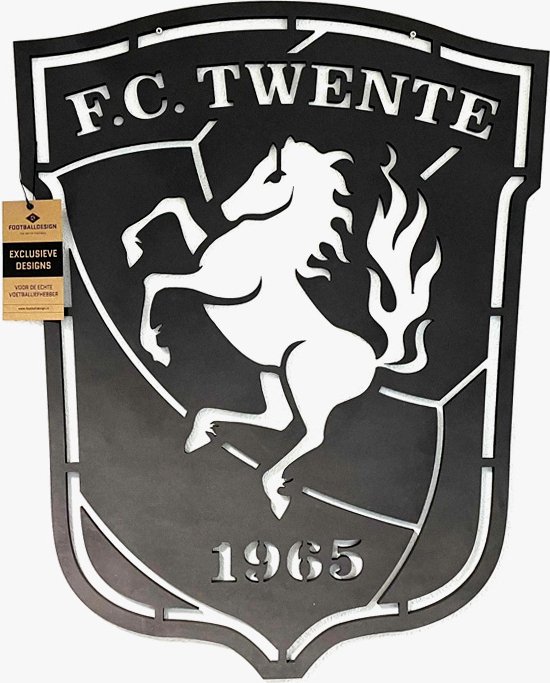 FootballDesign FC TWENTE. - 67 x 85 cm - Copper Metallic | Houten wanddecoratie FC Twente