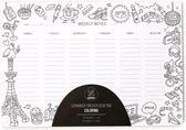 omy Weekly Desk Pads - Coloring - Weekly coloring book 52 pages - 1 year - 27x19 cm