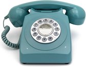 GPO 746 Retro klassieke vaste telefoon - met druktoetsen - blauw