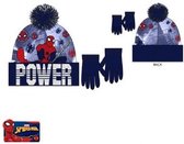 Spiderman - winterset - blauw - muts en handschoenen - maat 54