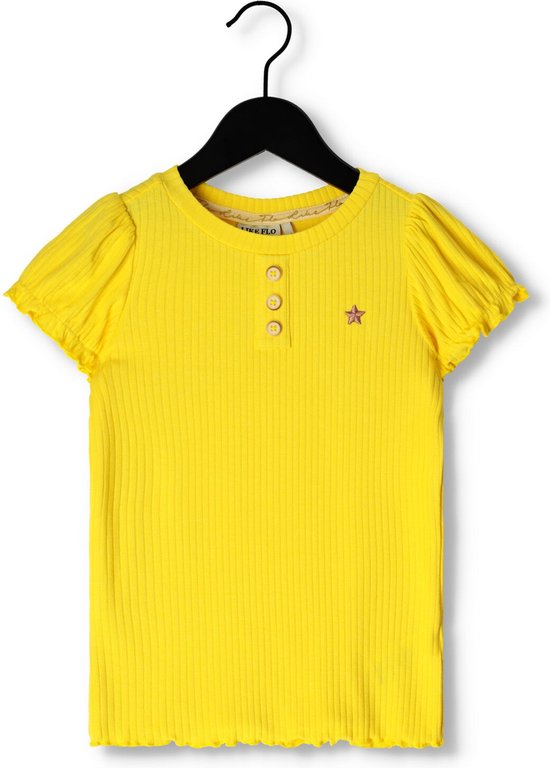 Like Flo Solid Rib Ss Tee T-shirts & T-shirts Filles - Chemise - Jaune - Taille 128