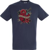 T-shirt Unlucky In Love | valentijn cadeautje voor hem haar | valentijn | valentijnsdag cadeau | Navy | maat XS