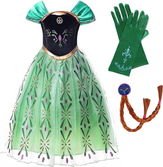 YYDSXK Anna Kostuum IJskoningin - Complete Prinses Anna Set Met Cape, Pruik En Accessoires