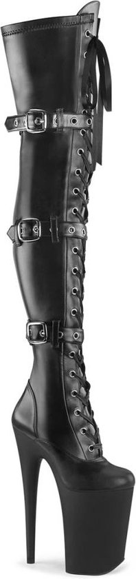 Pleaser - INFINITY-3028 Plateau Overknee Laarzen - US 7 - 37 Shoes - Zwart