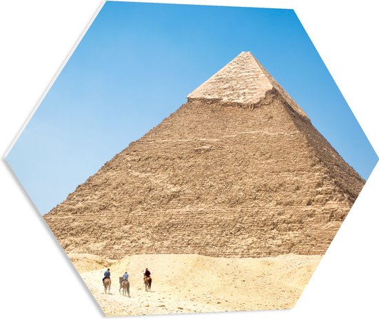 WallClassics - Plaque de Mousse PVC Hexagone - Pyramide dans le Désert - 60x52,2 cm Photo sur Hexagone (Avec Système d'accrochage)