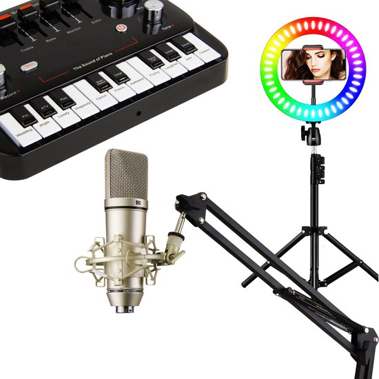 Microphone professionnel pour PC Comprend un bras de microphone et un  mélangeur de... | bol.com