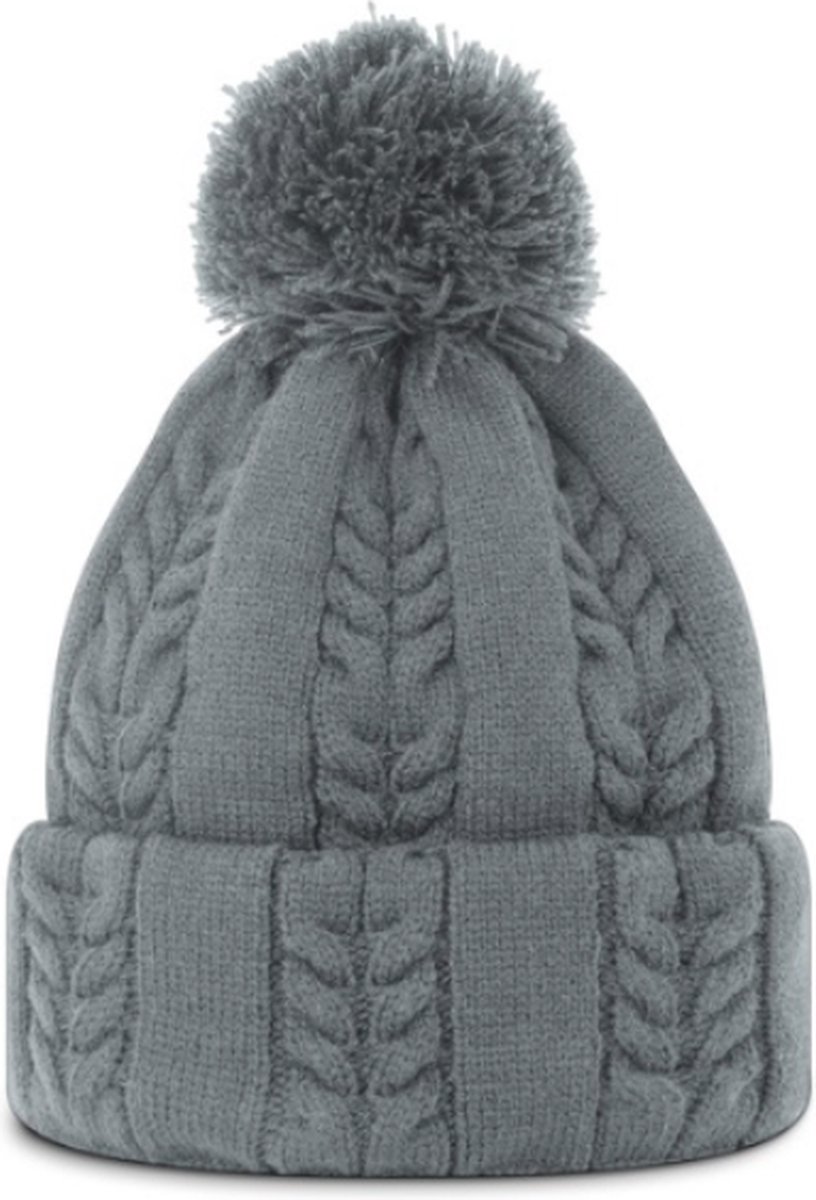 Footjoy Cableknit bobble beanie muts grijs