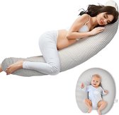 BEARTOP Comfortabel Verpleegkussen 180 cm lang | Zwangerschapskussen voor Borstvoeding, Slapen, Liggen | 100% Katoenen Hoes | Hoge Kwaliteit Vulling | Zwangerschap