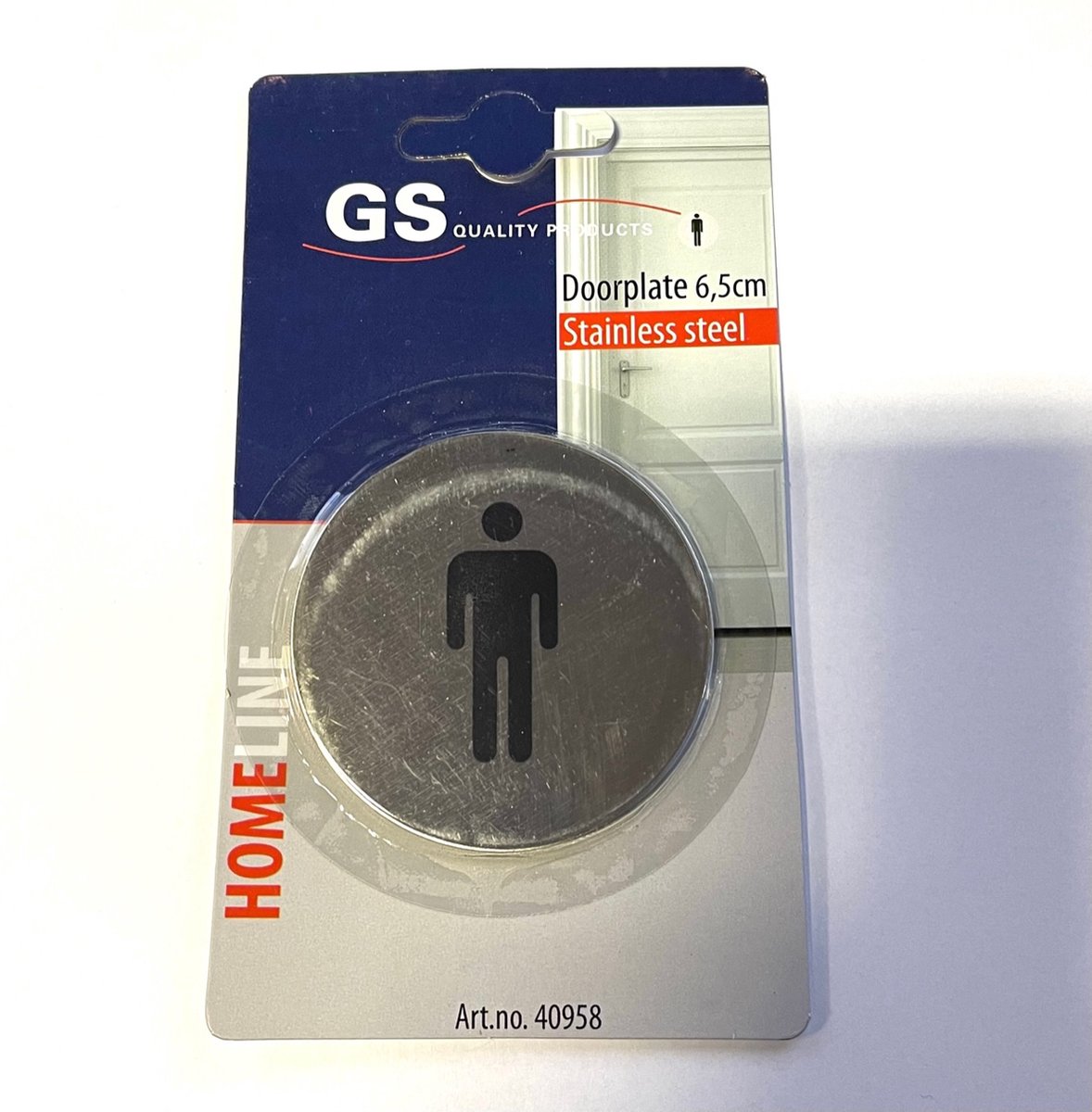 Deurschild - Zelfklevend rvs - Toilet aanduiding - Man