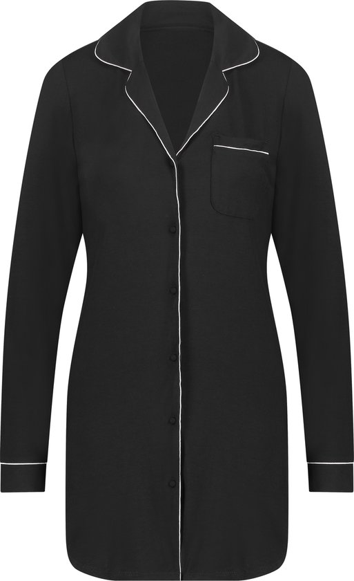 Hunkemöller Dames Nachtmode Nachthemd Jersey Essential - Zwart - maat XL