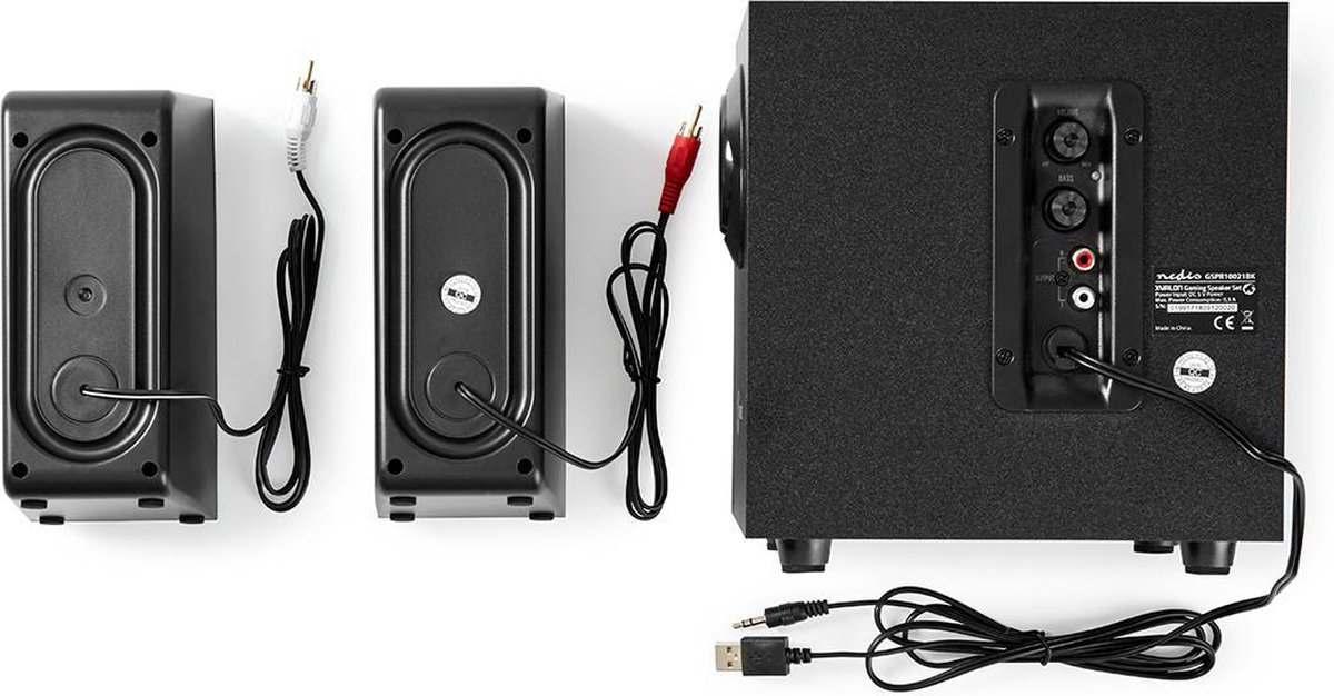 Nedis Gaming Speaker Speakerkanalen 2.1 USB Gevoed 3,5 mm Male 30 W Zonder... bol
