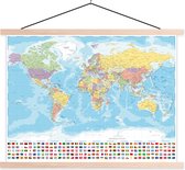 Affiche scolaire - Monde - Carte - Couleurs - Drapeau - 60x45 cm - Lattes vierges