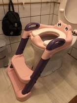 Wc bril verkleiner met trapje - toilet verkleiner met trap - toilet trainer met trap - opvouwbare wc bril verkleiner roze/paars