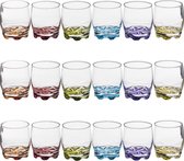 Secret de Gourmet Verres à boire / verres à eau - 18x pièces - 310 ml - mélange de couleurs