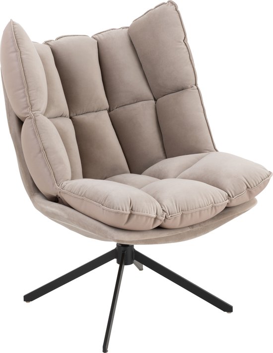 J-Line stoel Relax Kussen Op Frame - textiel/metaal - lichtgrijs