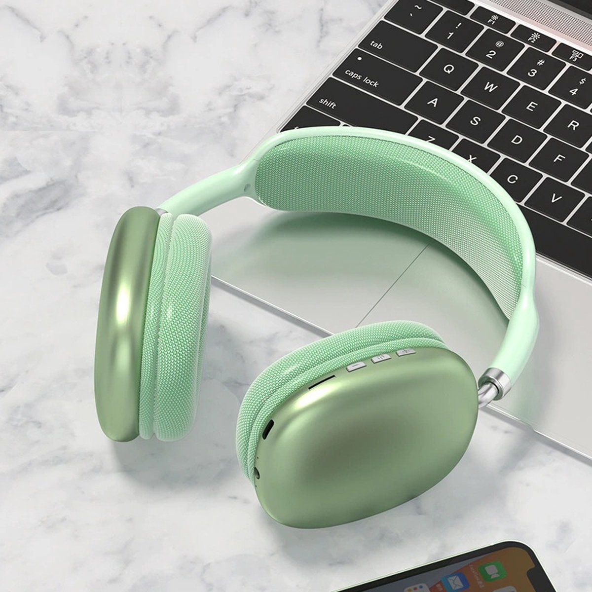TechU™ Draadloze Bluetooth Koptelefoon – Game Headset – Hoofdtelefoon voor Muziek, Podcast & Gamen – Groen