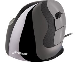 Evoluent D Ergonomische Muis - Large - Rechts - Bedraad - Donkergrijs