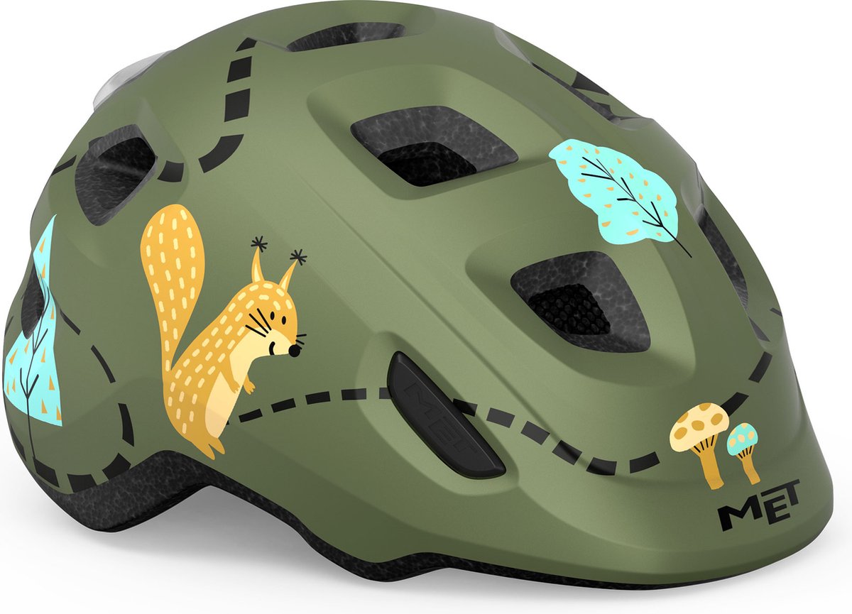 MET Hooray MIPS Kinderhelm Jongens & Meisjes – Fietshelm Kinderen - Maat S/M (52-55 cm) – Green Forrest Matt