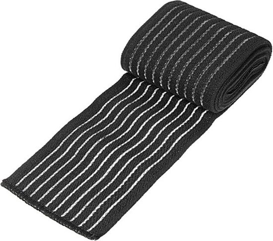 WiseGoods Luxe Sport Bandage Kuit - Bandages - Kuitbrace - Compressie Brace - Workout Accessoires - Been - Zwart 180CM