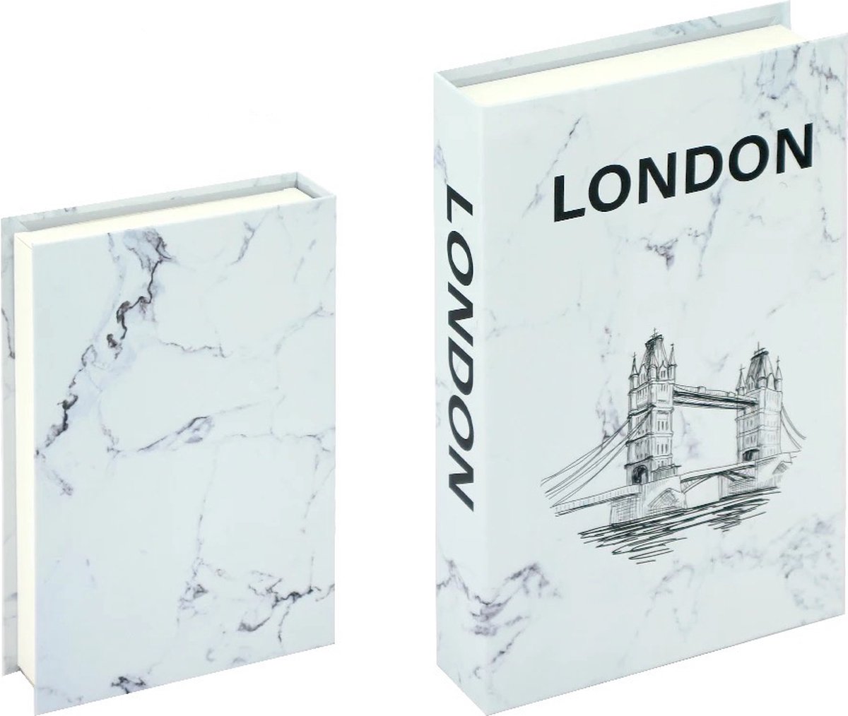 Opberg boek - London - Wit - Opbergbox - Opbergdoos - Decoratie woonkamer - Boeken - Nep boek - Opbergboek