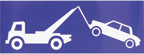 Foto: Wegsleepsymbool veboden parkeren zelfklevende folie 5 50 cm x 15 cm
