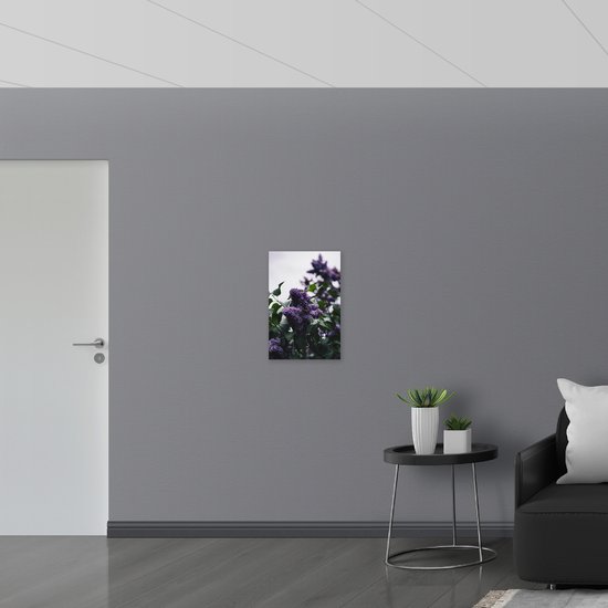 WallClassics - Drapeau - Papillon sur Fleurs Violettes - 40x60 cm Photo sur Drapeau Polyester