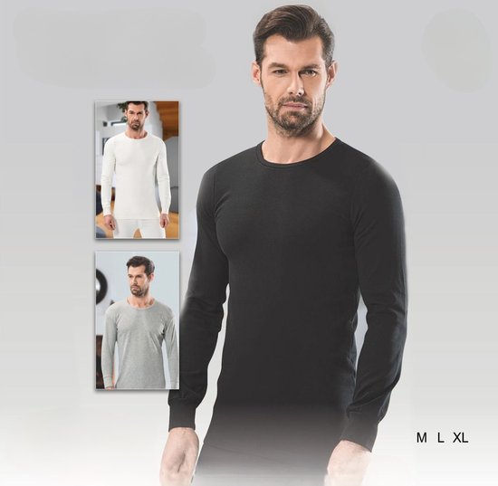 Geleend Bedachtzaam vreemd Winter T-shirt met lange mouwen voor heren – onderhemd - 100% Katoen - wit  - M | bol.com
