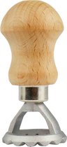 Ravioli snijder/stempel - Rond - 3.2 cm - Aluminium - handvat van hout - Gemaakt in Italië