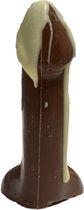 Vaderdag - Chocanette - Erotische chocolade-figuur Penis/piemel - melk/wit - hoogte = 11,5cm - 2 stuks - voor hem of haar