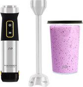 JAP Appliances ForceBlend F1 - Staafmixer set (1200W) met maatbeker - 21 snelheden - Voor soep, vlees, smoothies en baby hapjes - Zwart/RVS