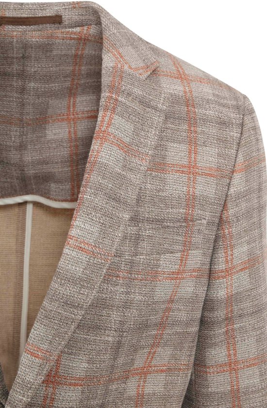 Convient - Maillot Respect Colbert Fame Check Flex Marron - Taille 50 - Coupe slim